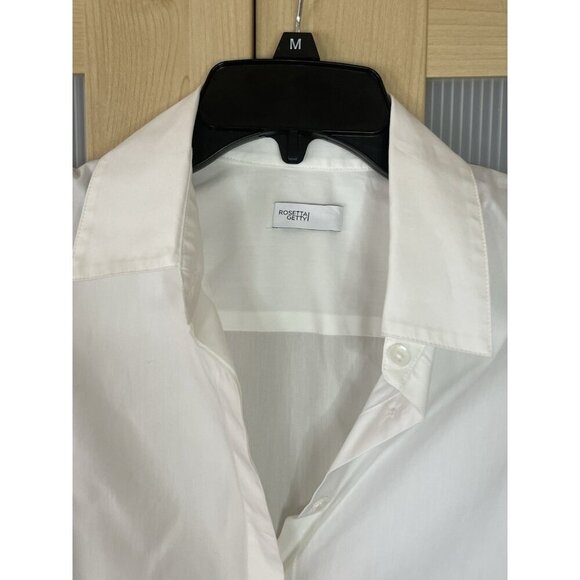 ROSETTA GETTY Apron Wrap Cotton Shirt White Sz 6 Avantgarde Designer Minimalist - Picture 3 of 5